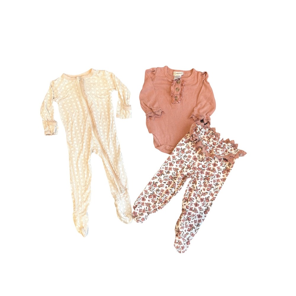 KicKee Pants Daisy Fuentes Baby Girl 6-9 Months Floral cortagecore  Bundle